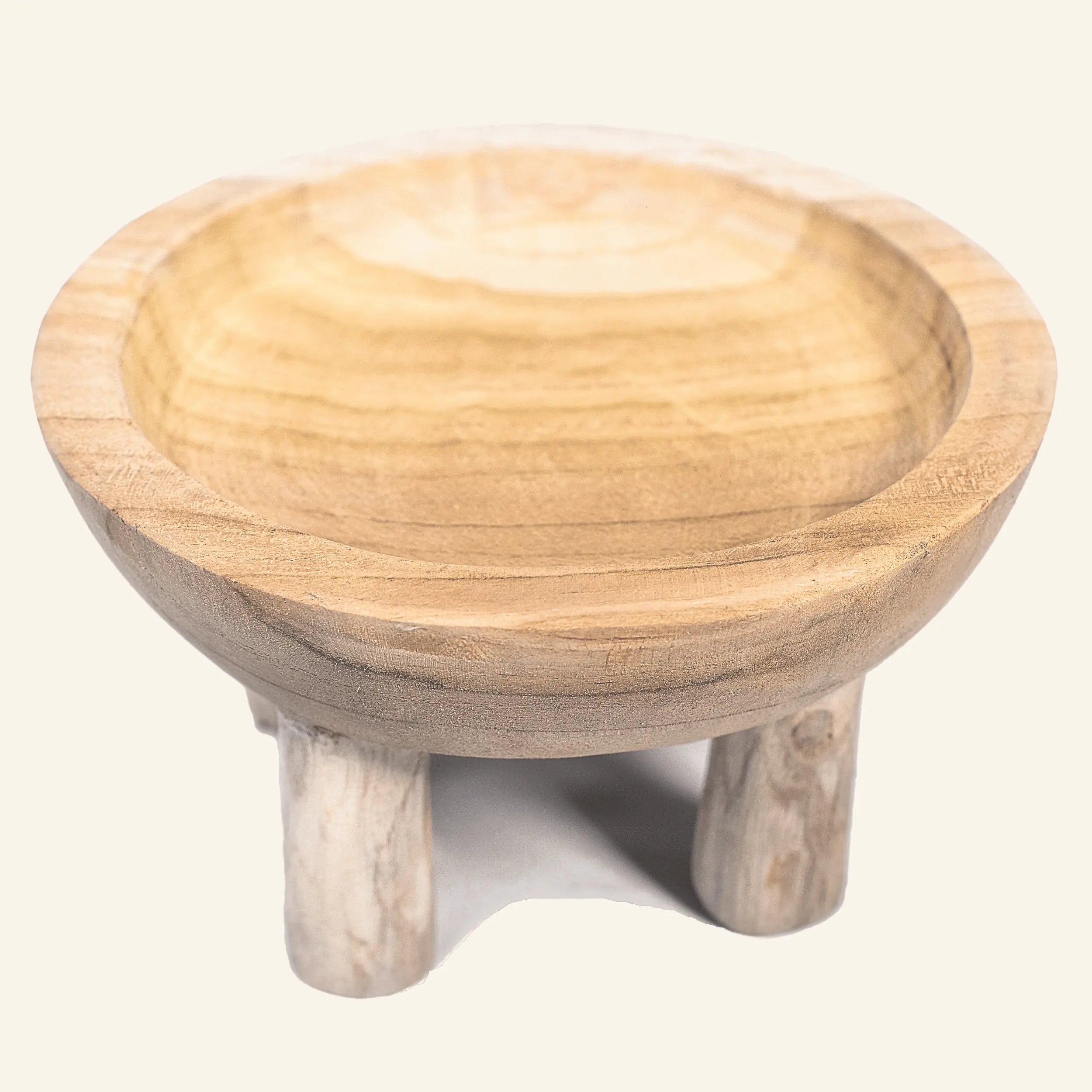 Petit bol en bois de teck sur pied - 11cm - CRUSOË