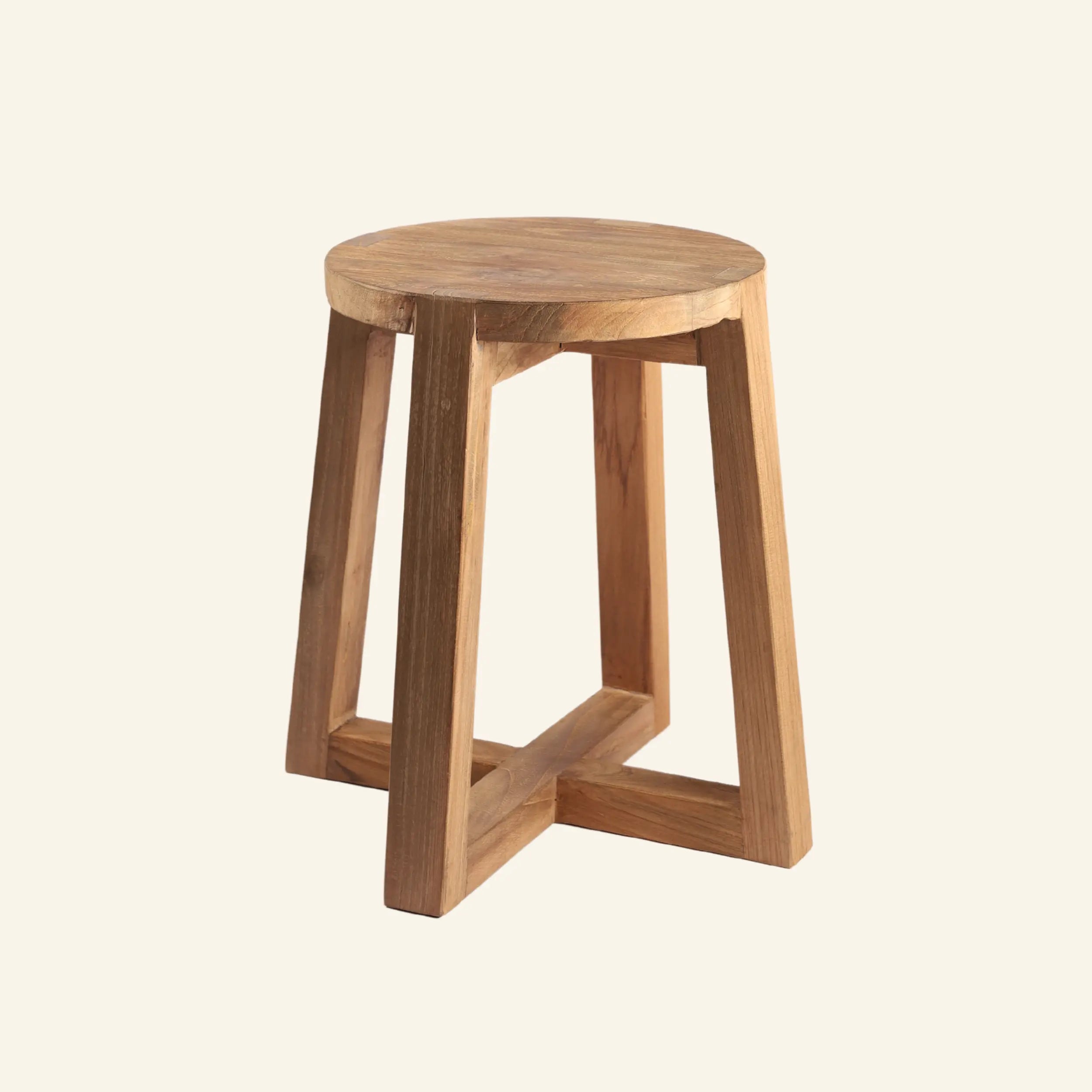 Tabouret rond, pied en X