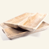 Plateau de service rectangulaire en teck 38 cm - CRUSOË