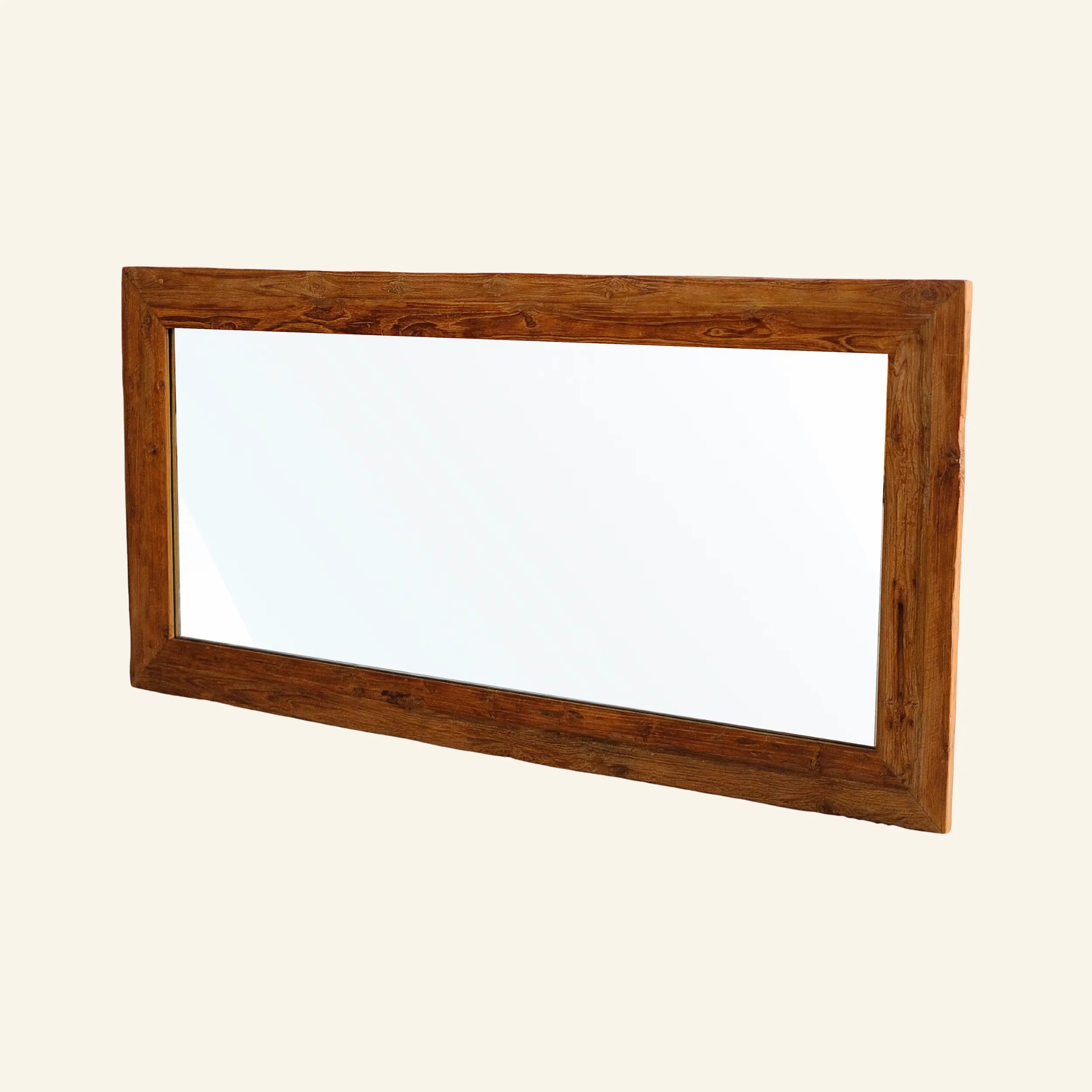 Miroir avec cadre en bois de teck recyclé