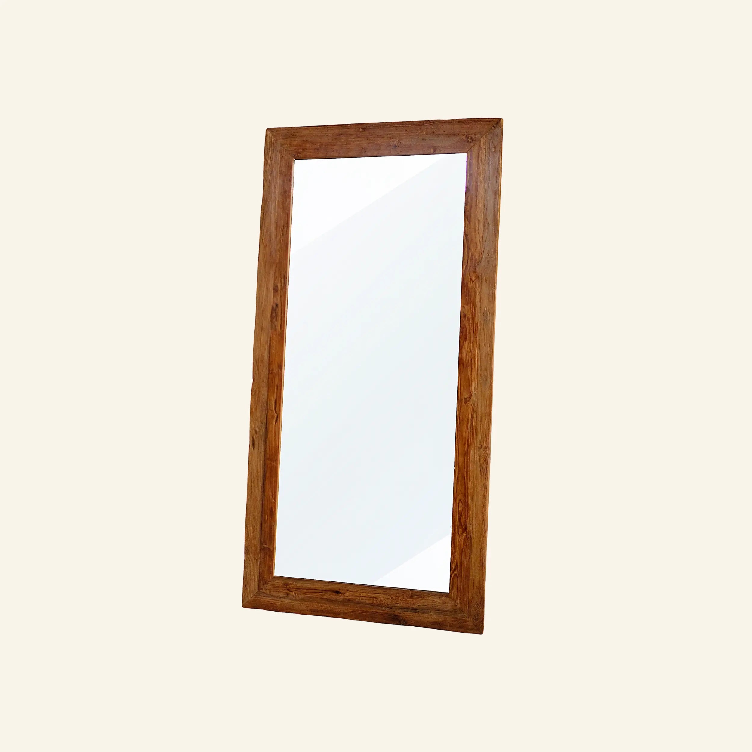 Miroir avec cadre en bois de teck recyclé