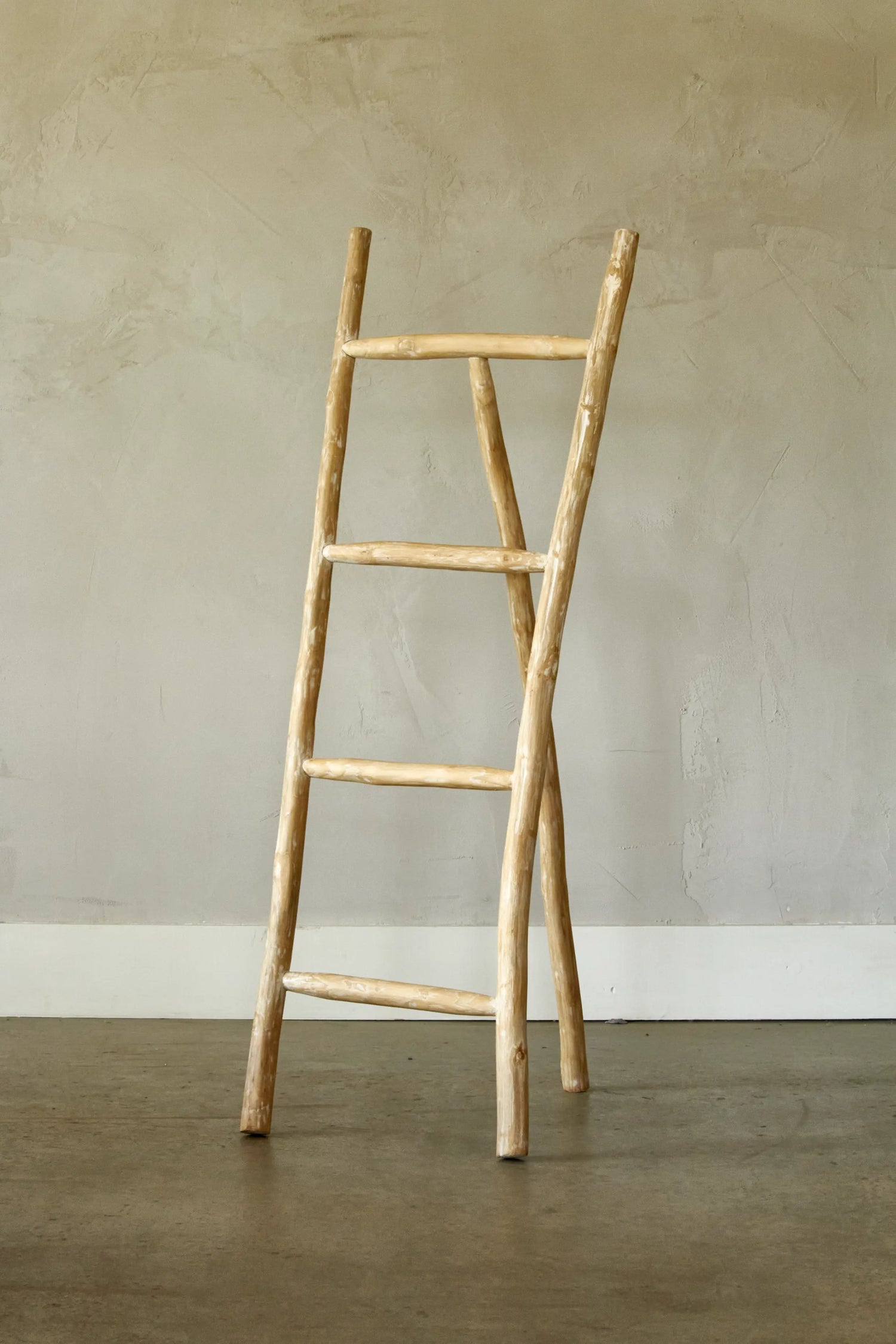 Ladder with 3 teak branch legs