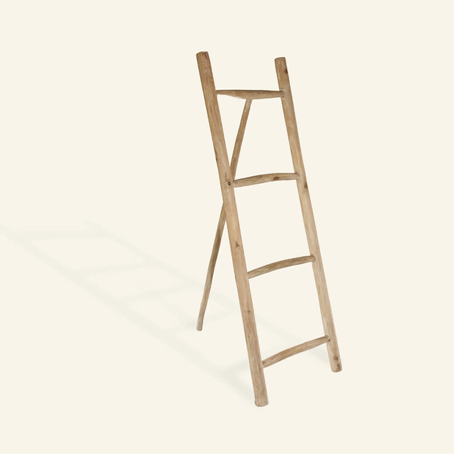 Ladder with 3 teak branch legs