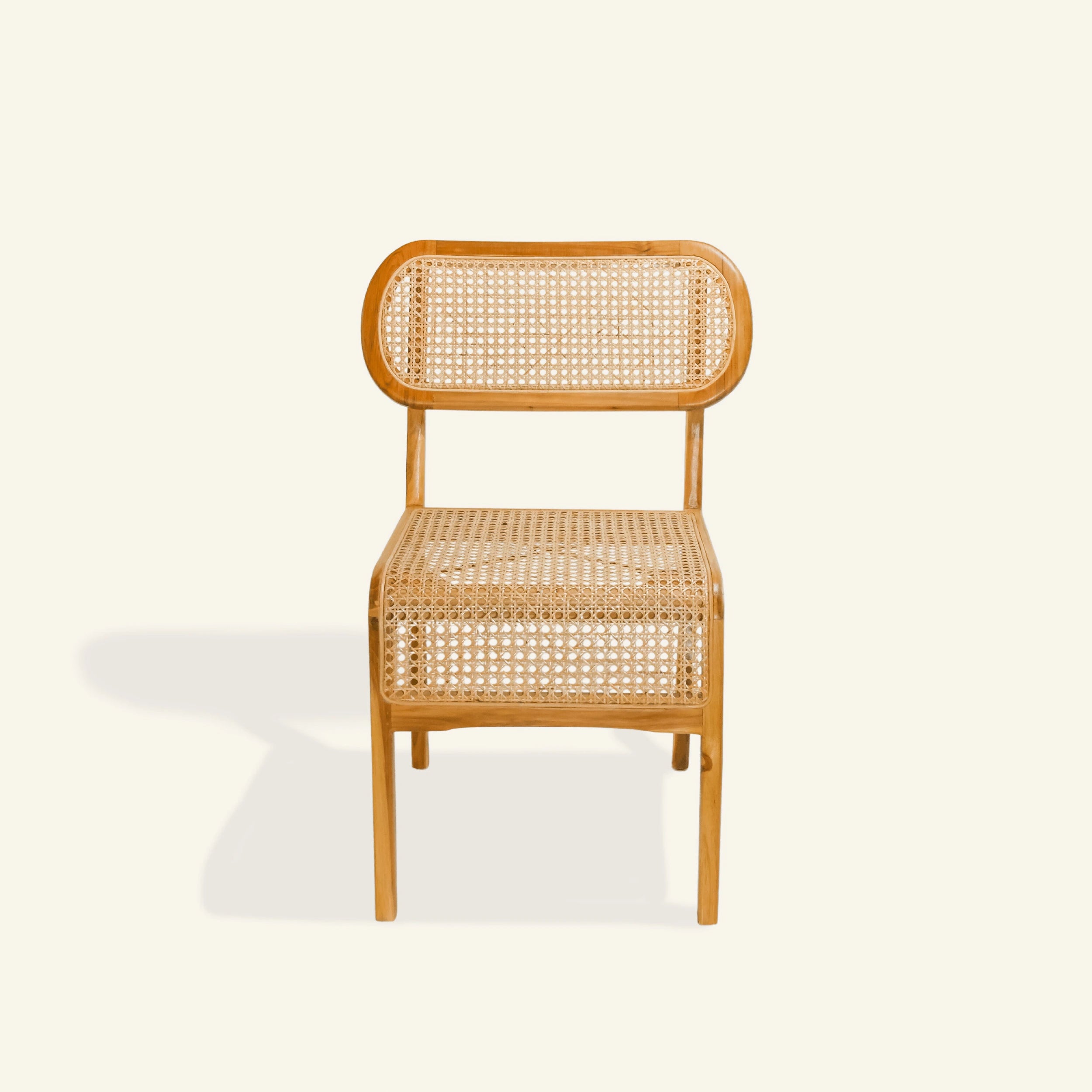 Chaise table dîner en teck et rotin - CRUSOË