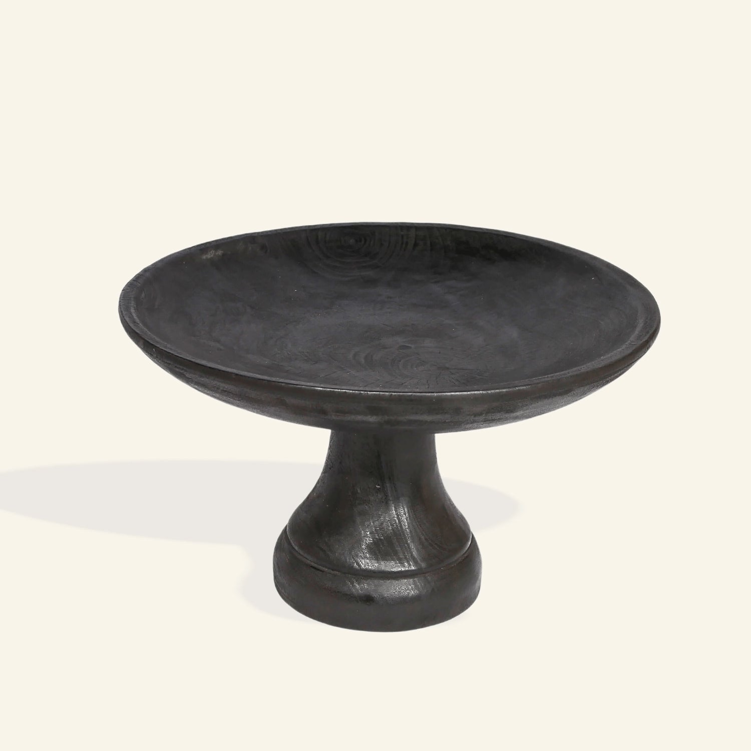 Bol noir sur pied en bois de manguier - CRUSOË