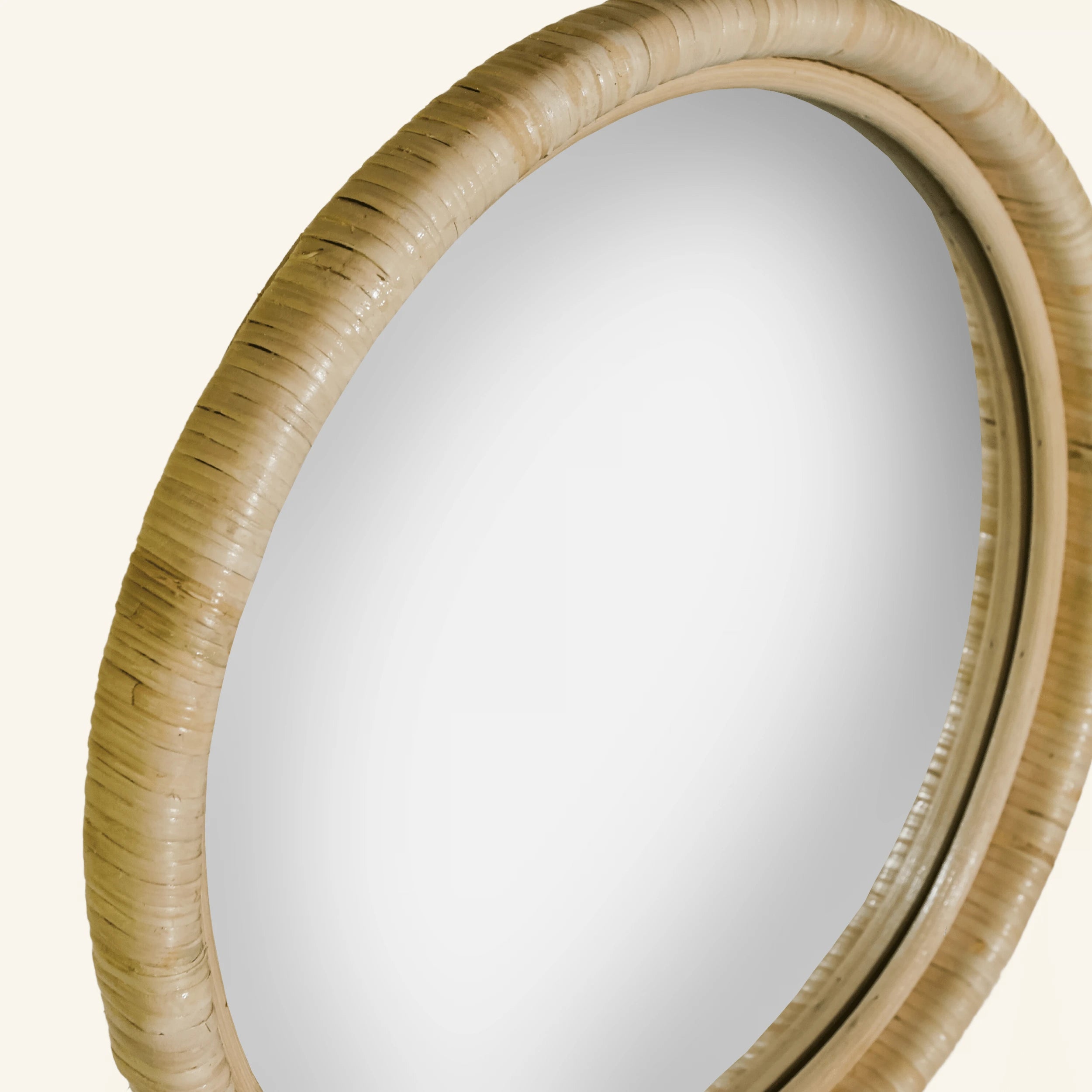 Miroir rond en rotin - CRUSOË
