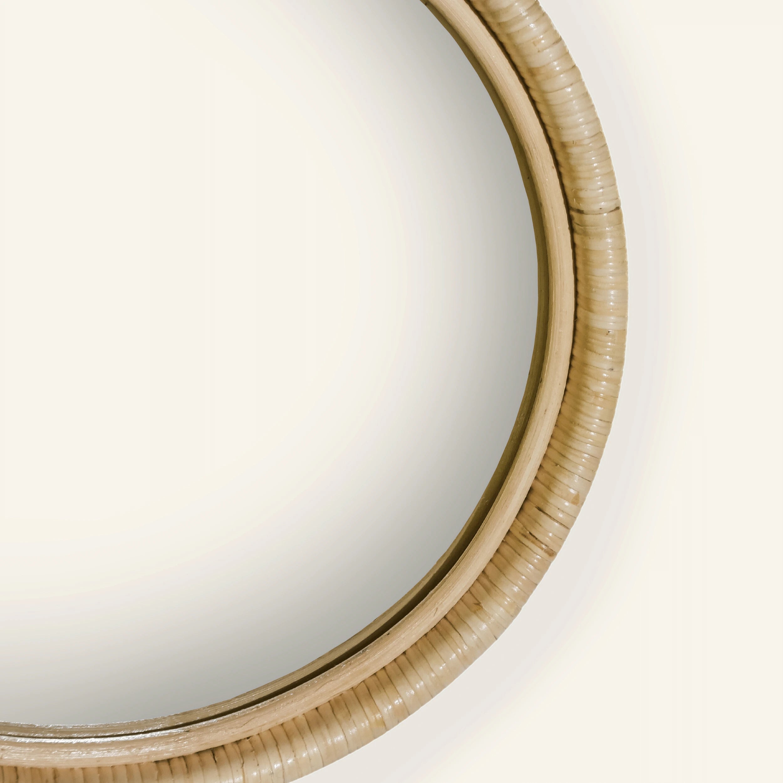 Miroir rond en rotin - CRUSOË