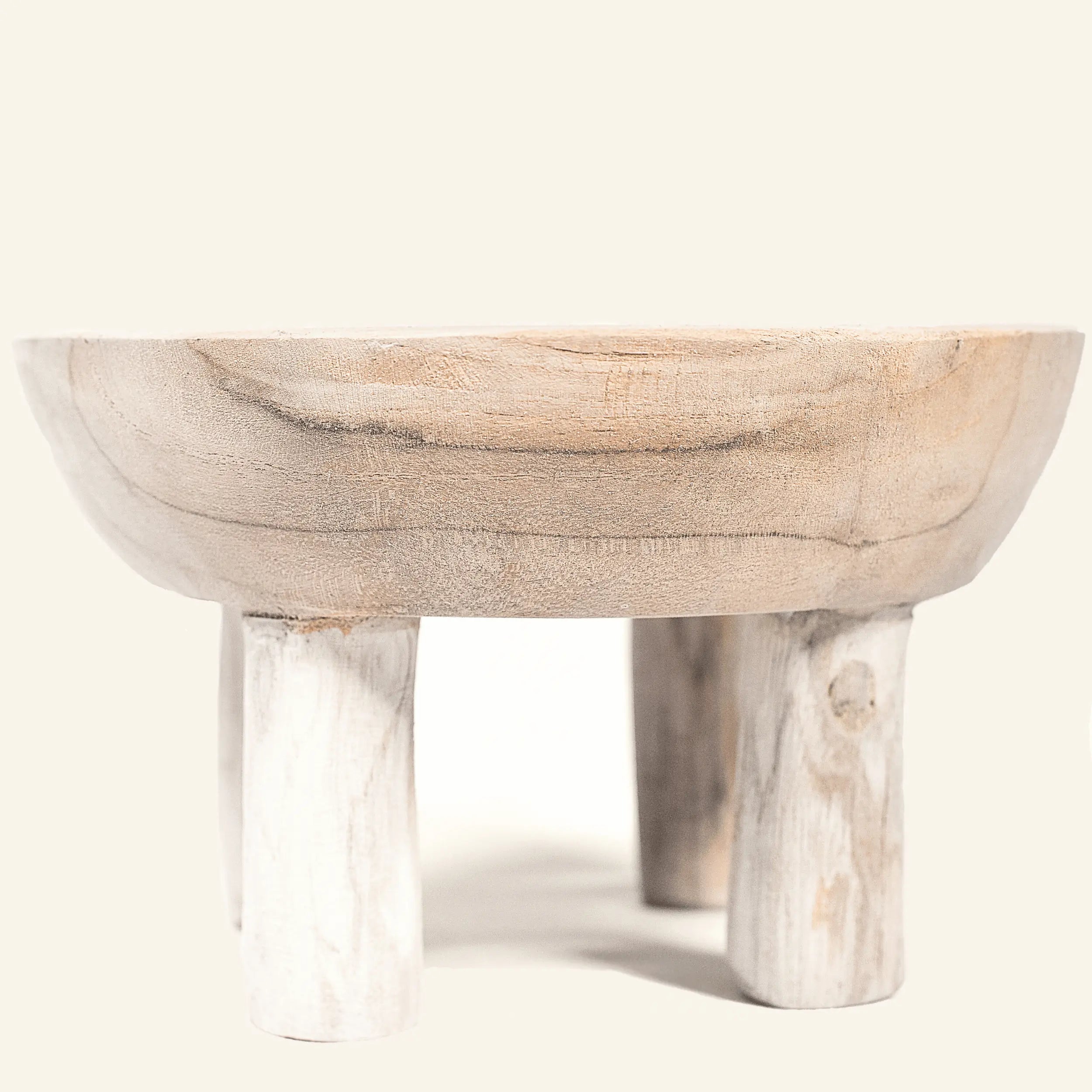 Petit bol en bois de teck sur pied - 11cm - CRUSOË