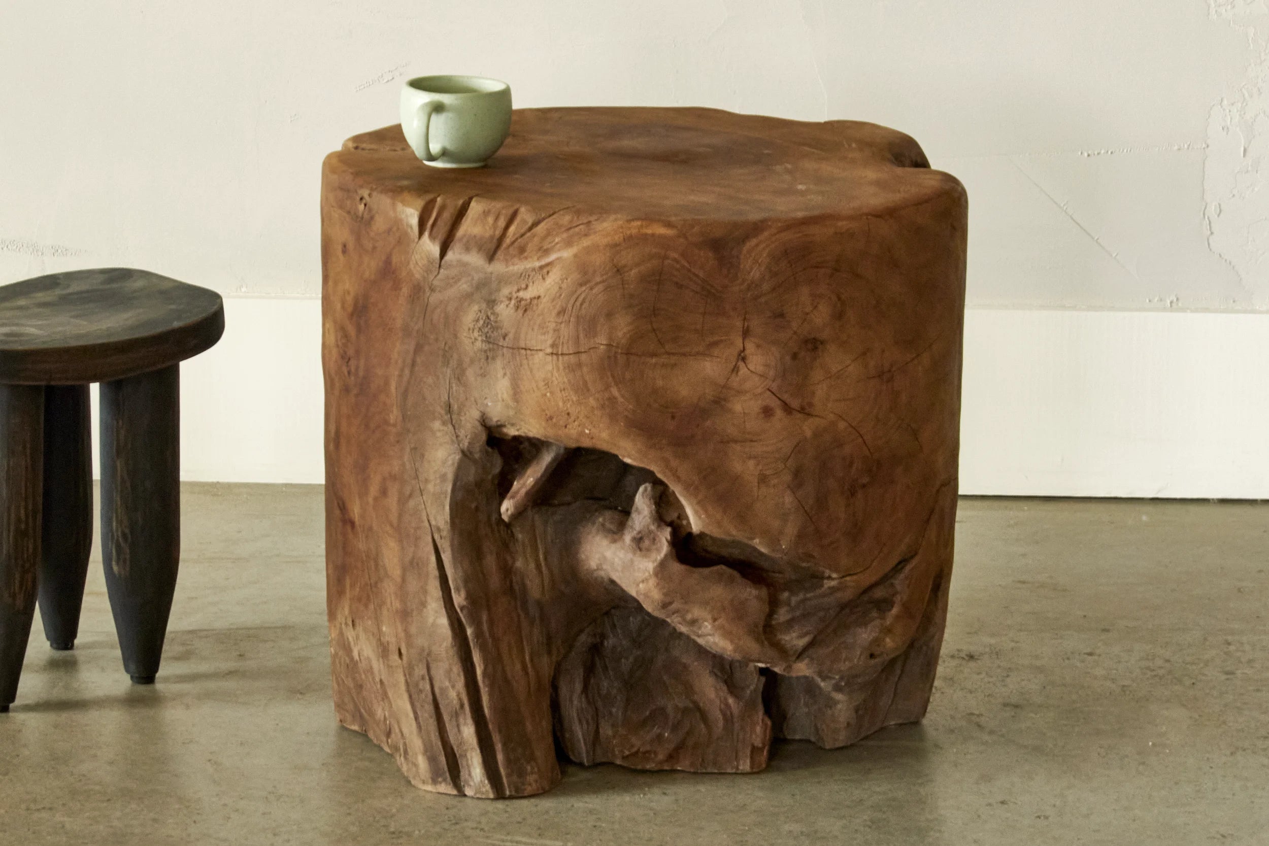 Erosion side table - old teak