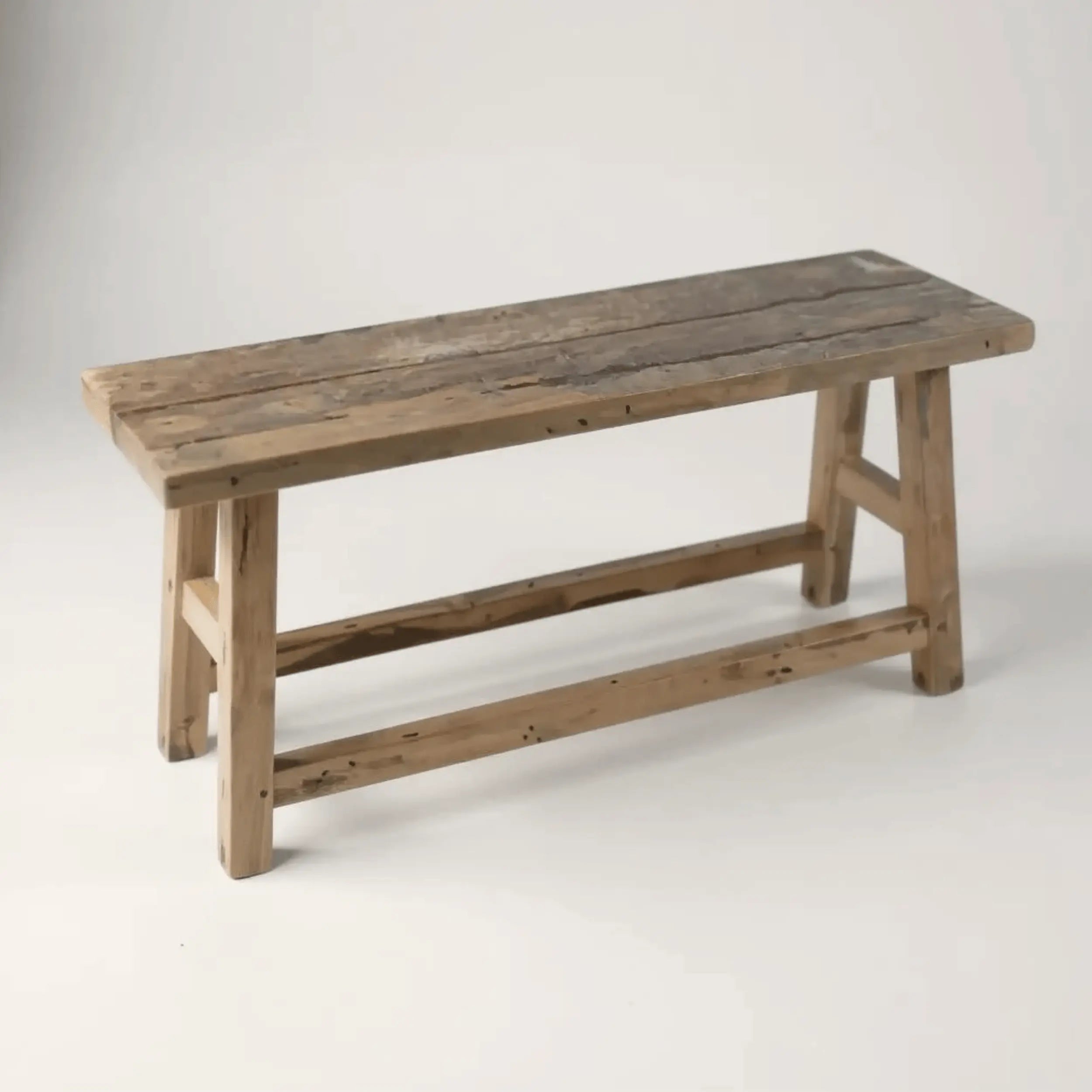 Recycled teak bench LEON-90cm