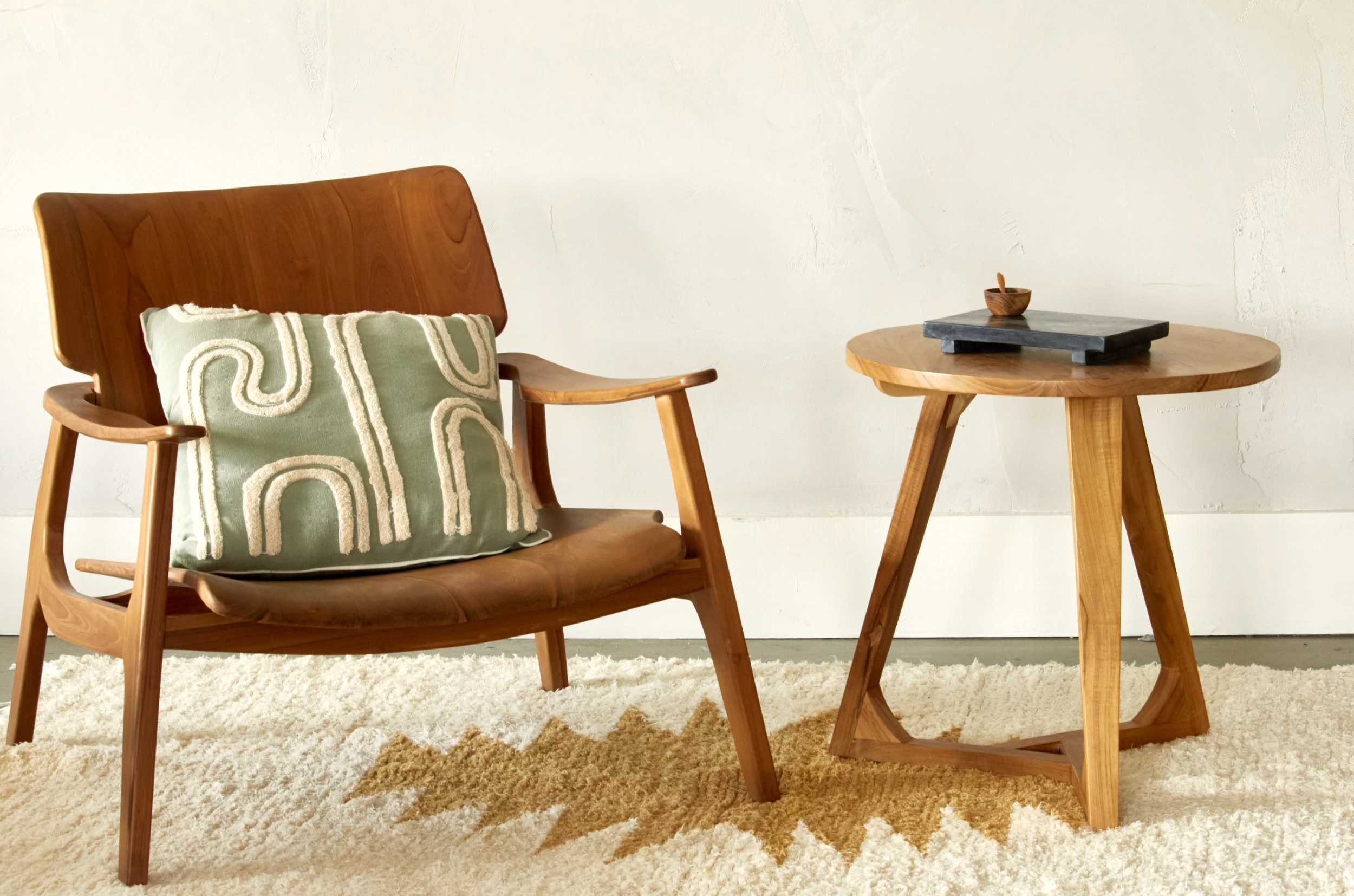 Chaise lounge Nordik en teck massif