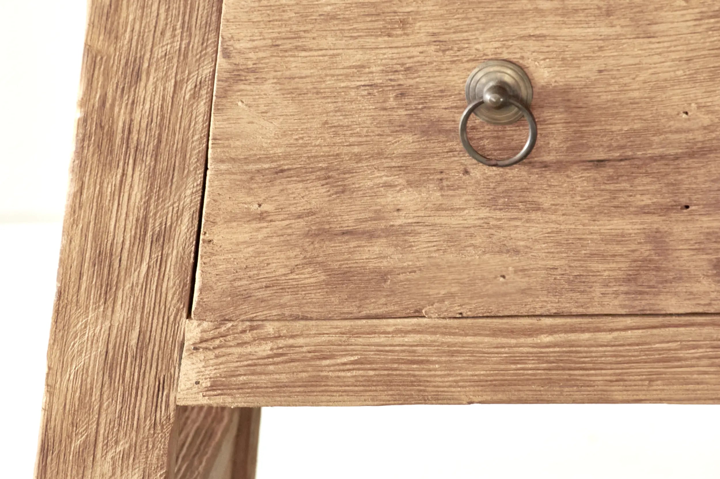 A-frame console in recycled teak - 2 drawers