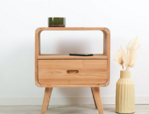 Teak bedside table