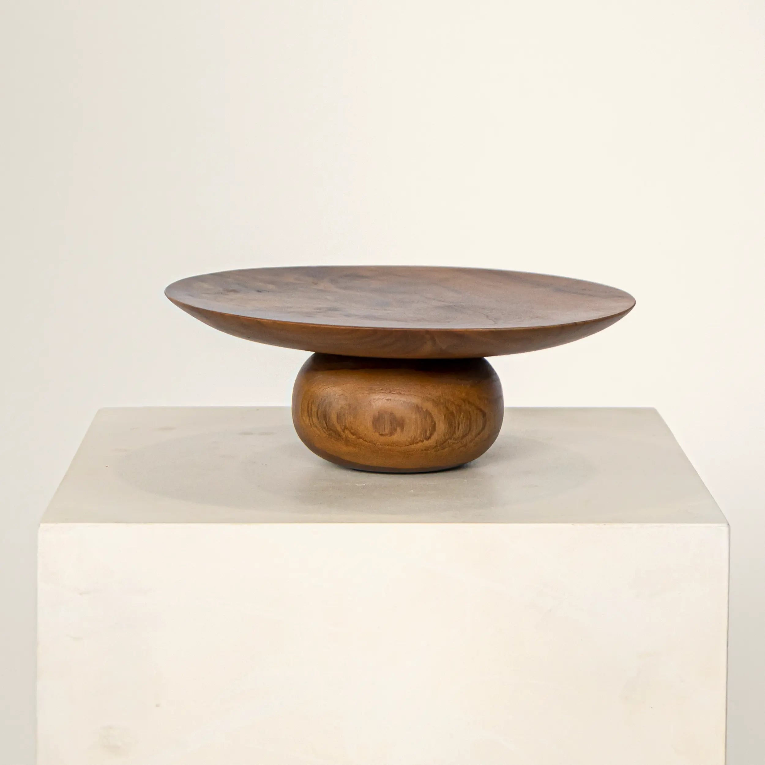Plateau à gâteau en bois de teck