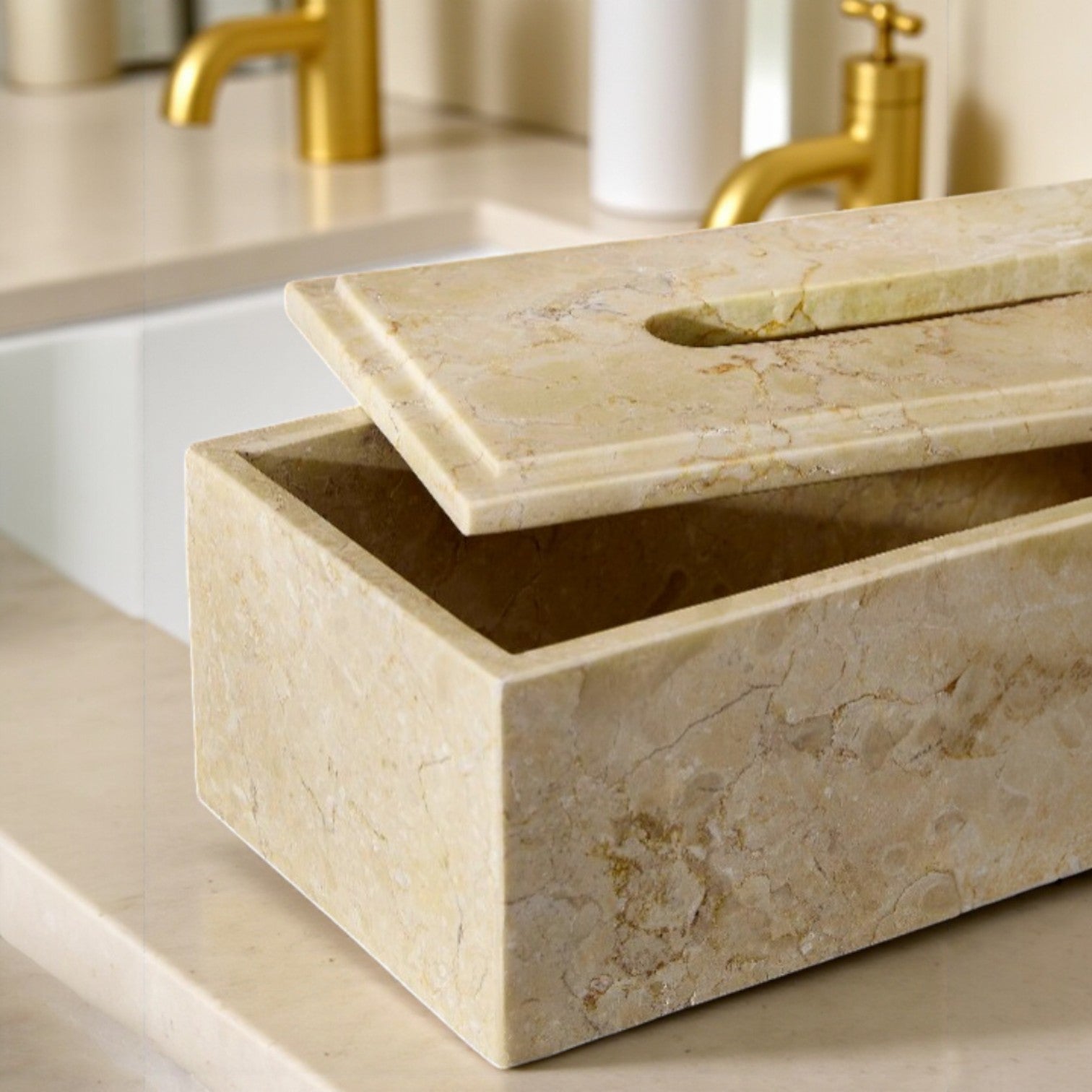 Marble tissue box