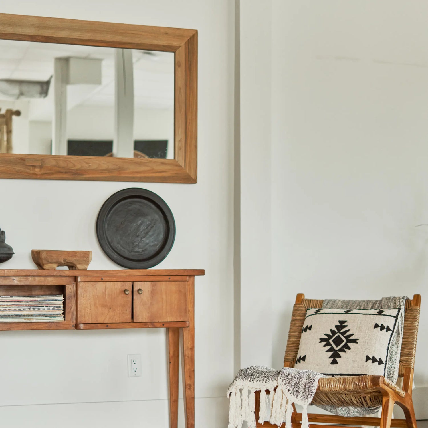 Miroir en teck recyclé - CRUSOË