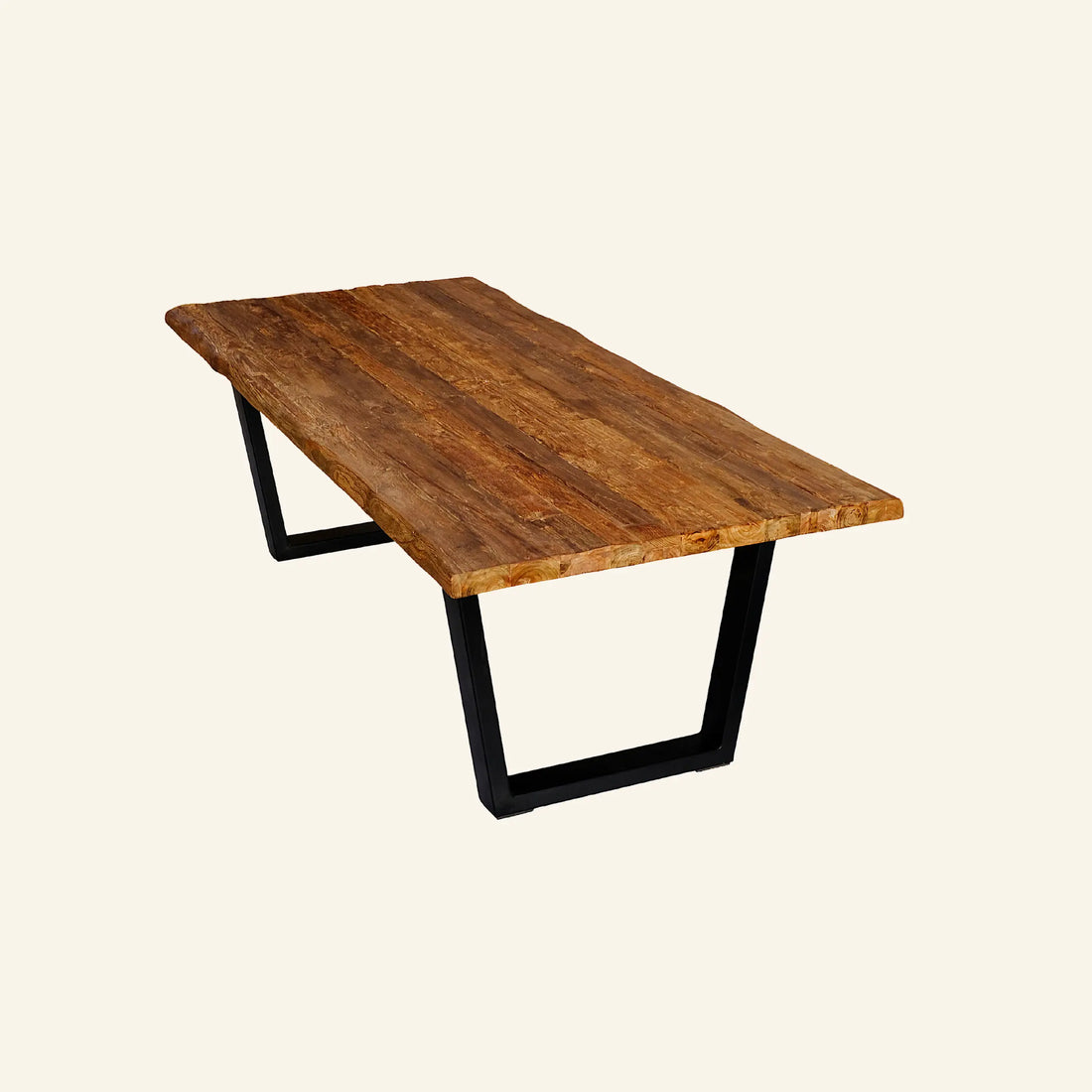 Table rectangulaire en bois de teck recyclé