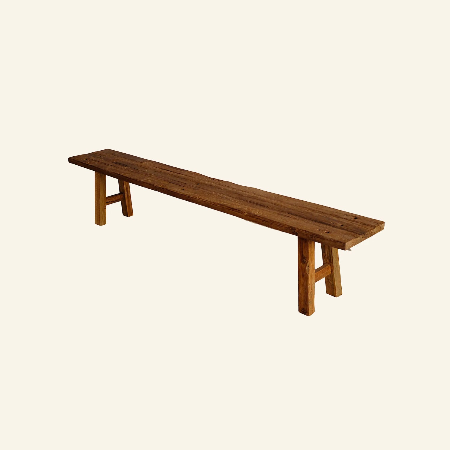 Recycled teak wood bench