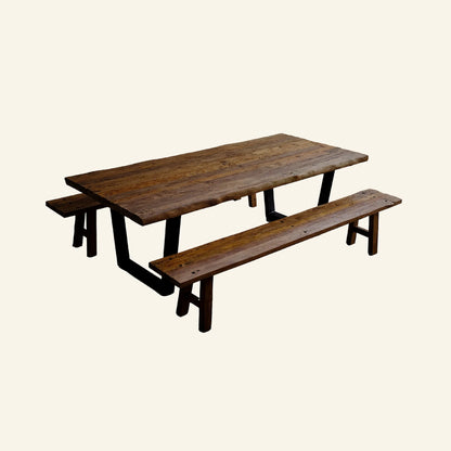 Rectangular table in recycled teak wood