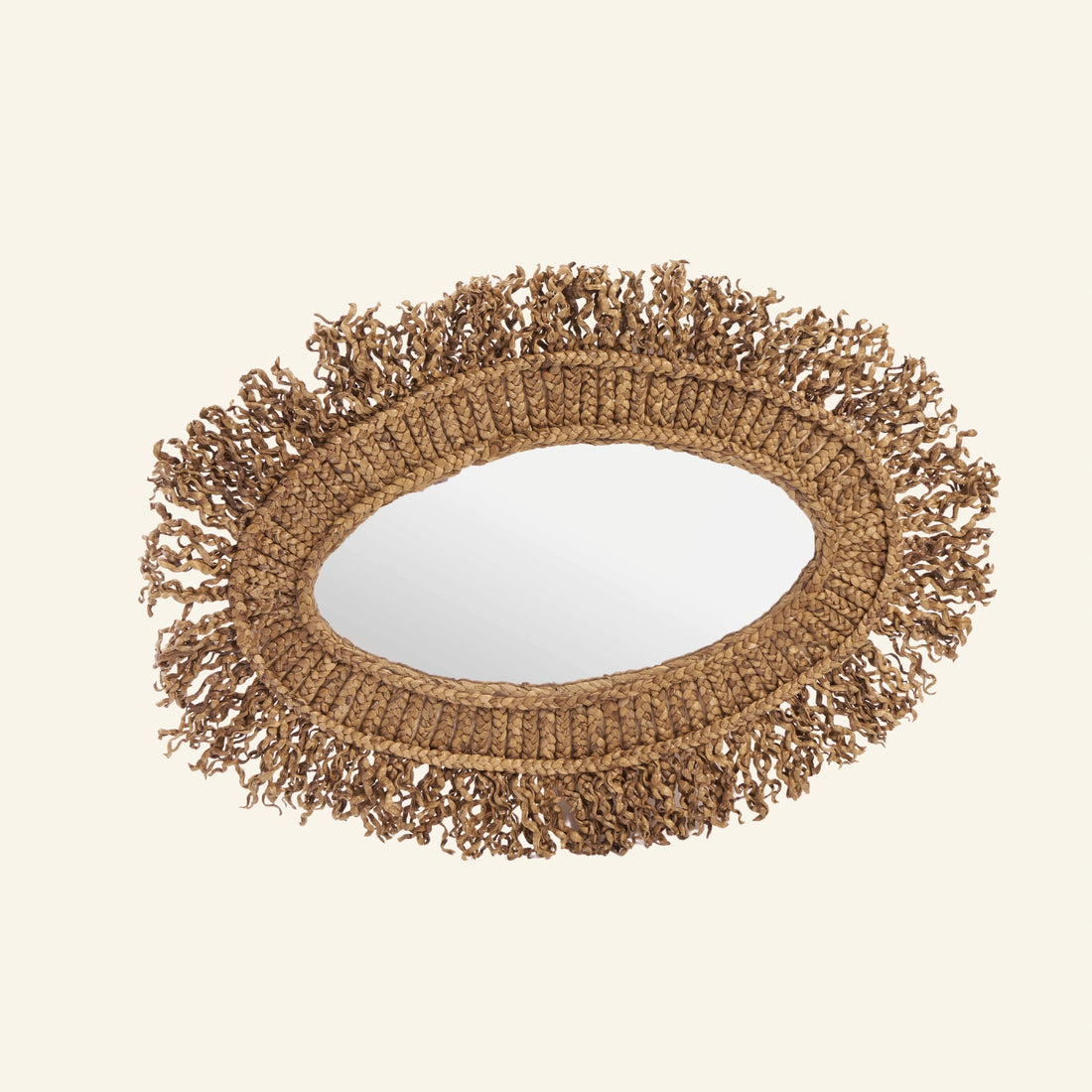 Miroir ovale en fibre naturelle - CRUSOË