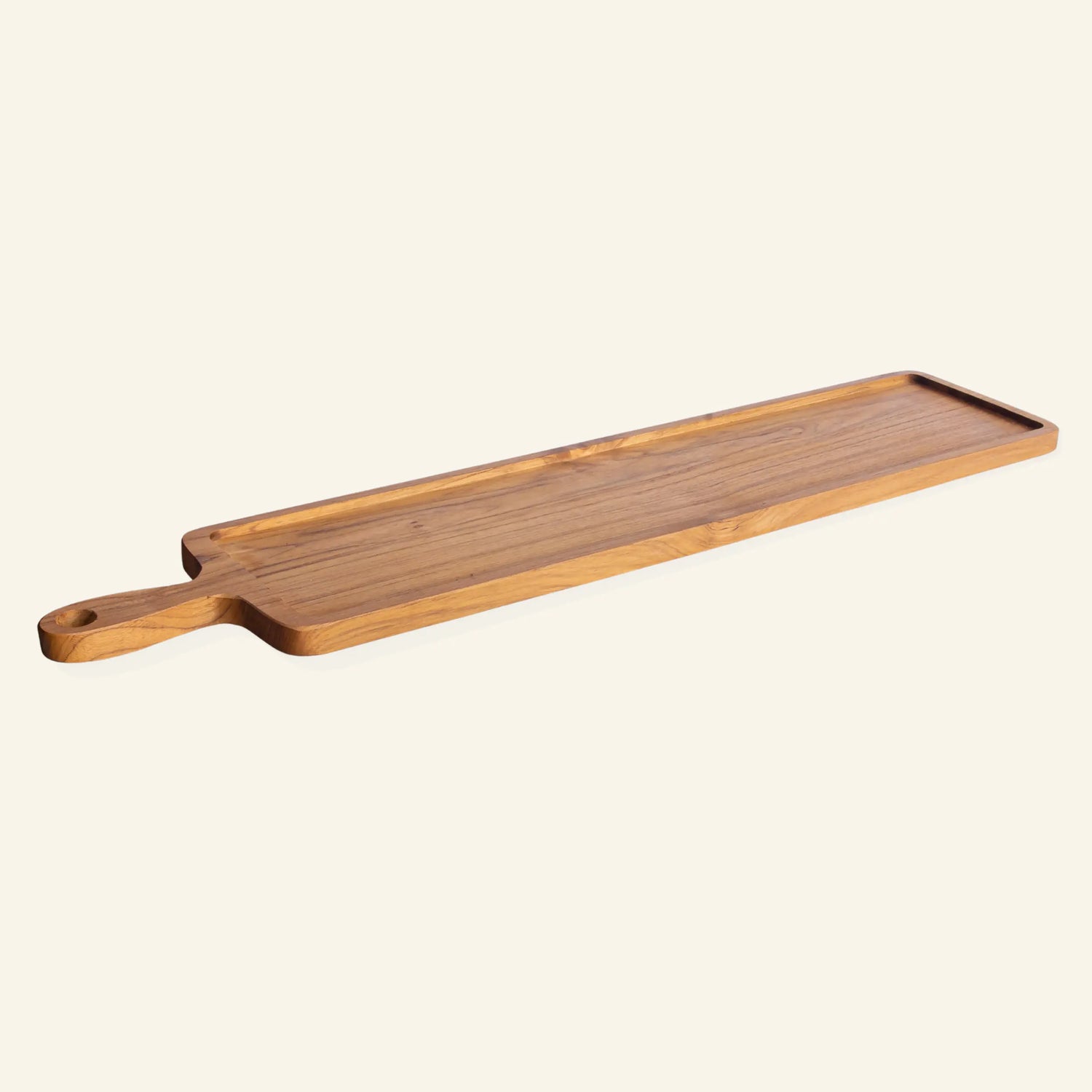 Rectangular teak wood tray