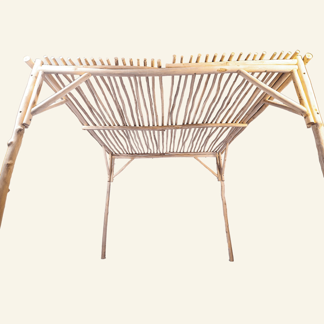 Pergola en branches de teck blanchi 10x10 - CRUSOË