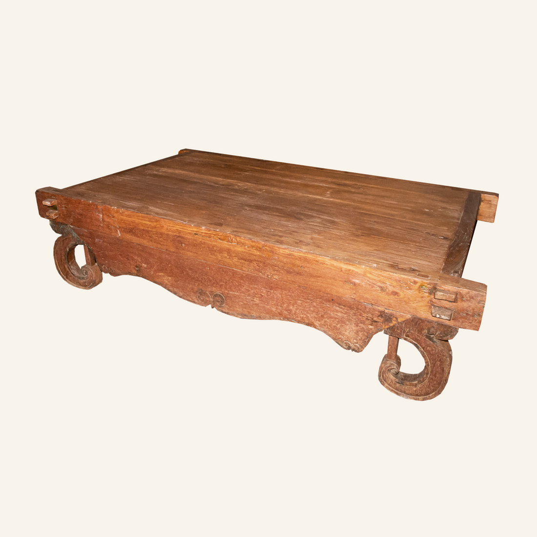 Table basse - lit de jour antique en teck