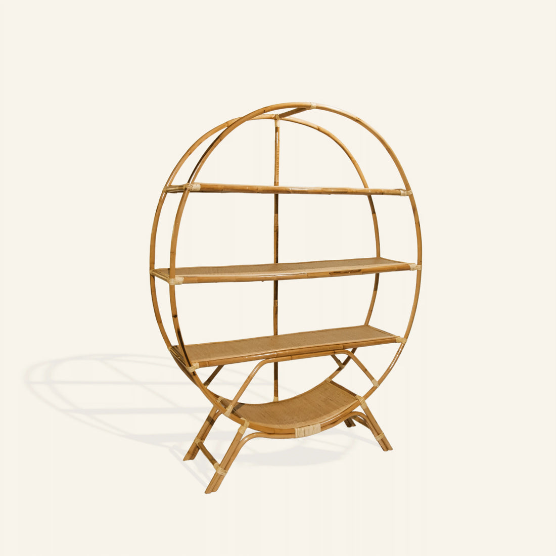 Bibliothèque ovale en rotin - CRUSOË