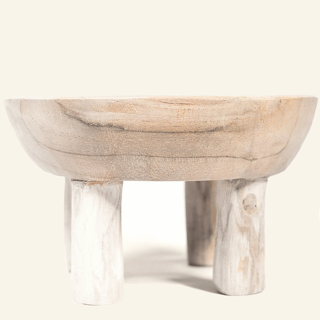 Petit bol en bois de teck sur pied - 11cm - CRUSOË