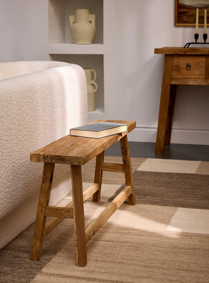 Recycled teak bench LEON-90cm