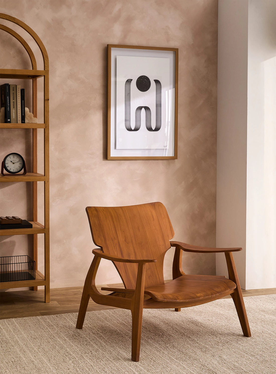 Chaise lounge Nordik en teck massif