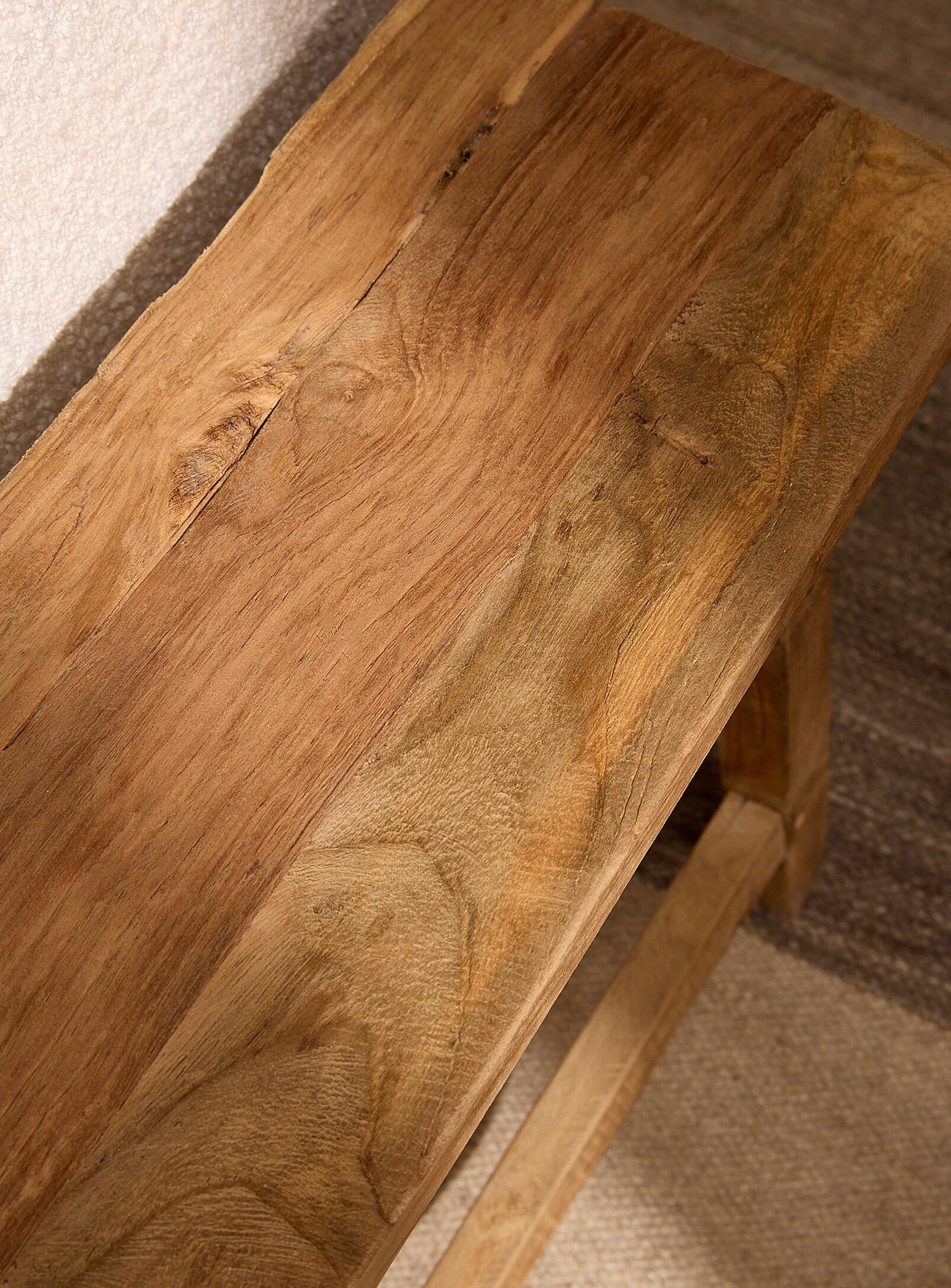 Recycled teak bench LEON-90cm