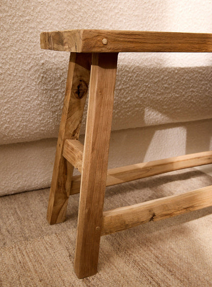 Recycled teak bench LEON-90cm