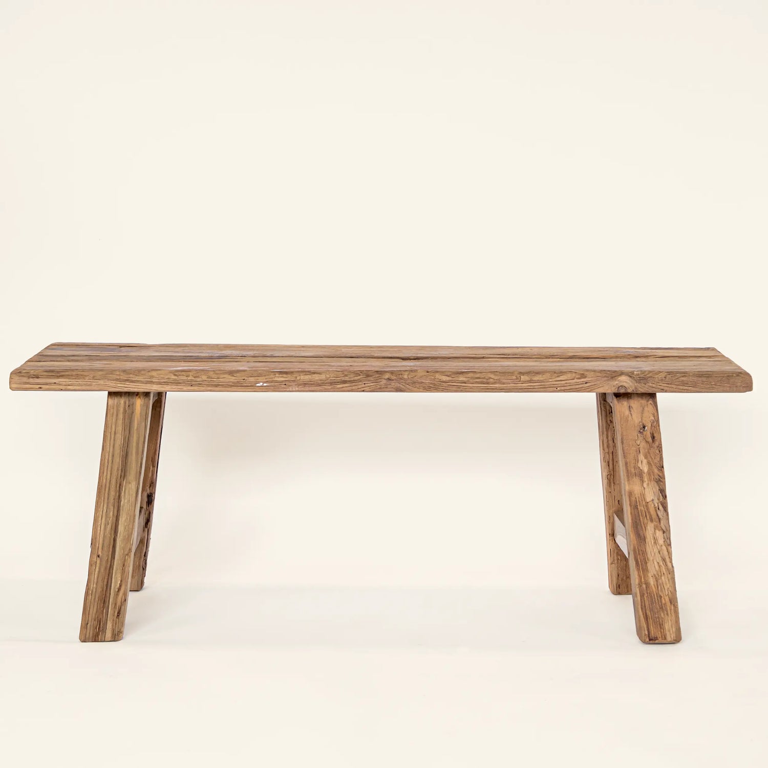 Recycled teak wood bench