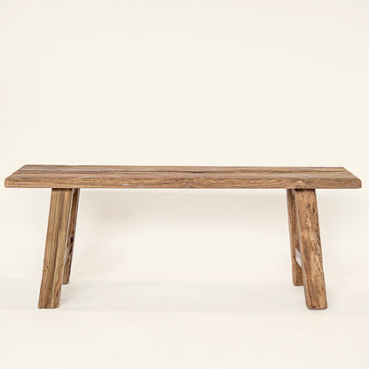 Recycled teak wood bench