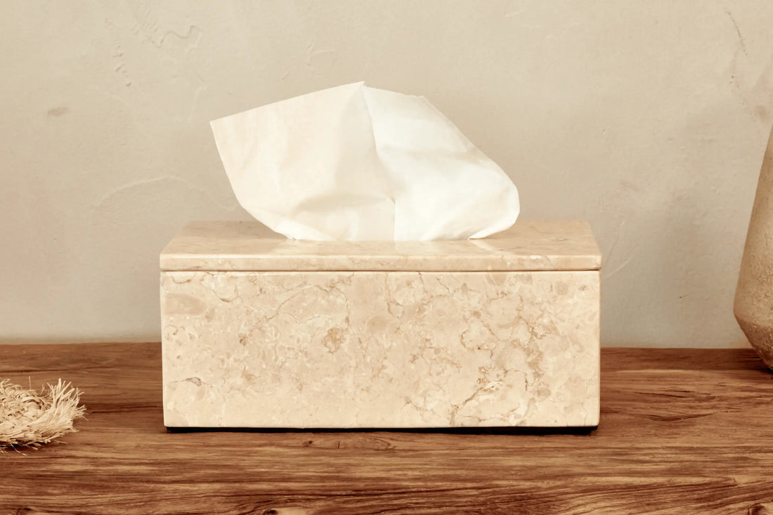 Marble tissue box