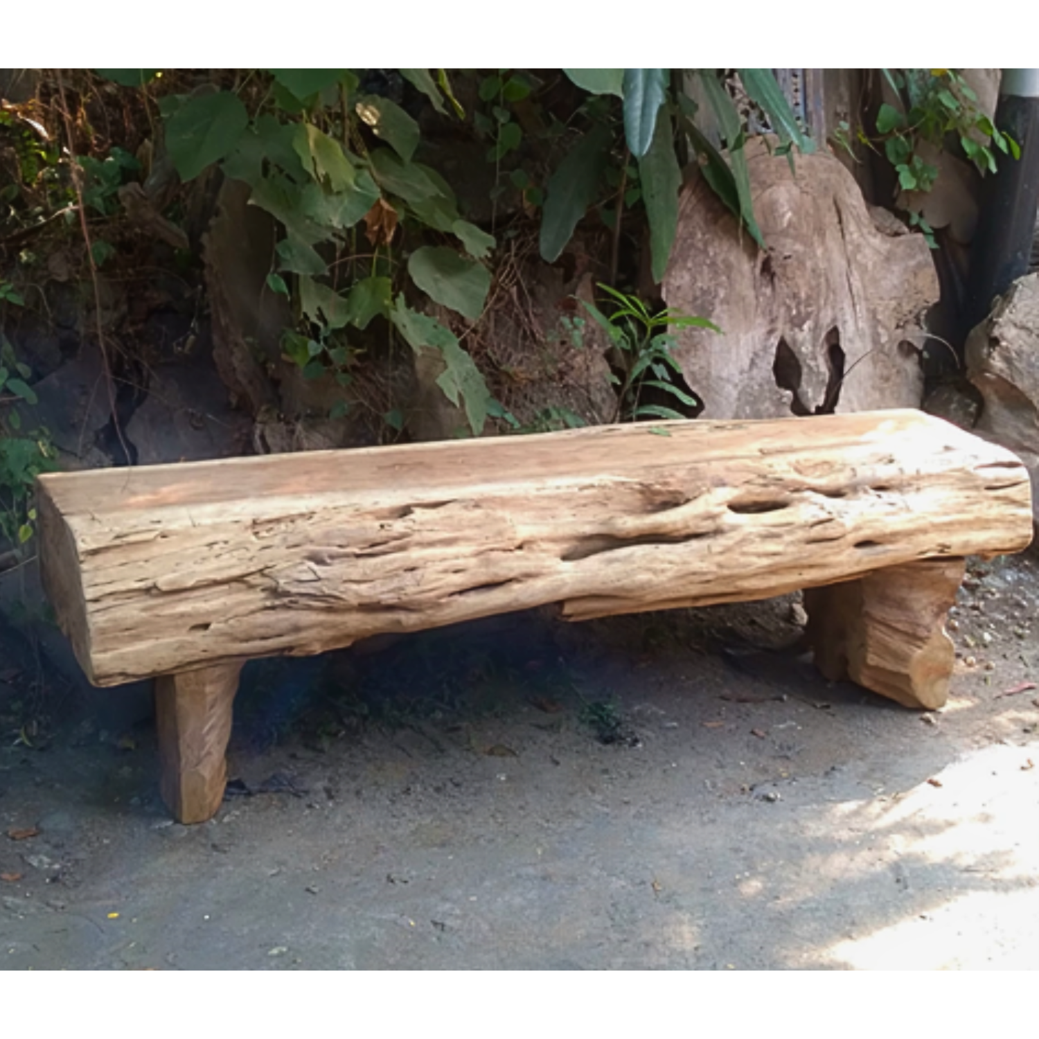 Banc de buche - teck ancien