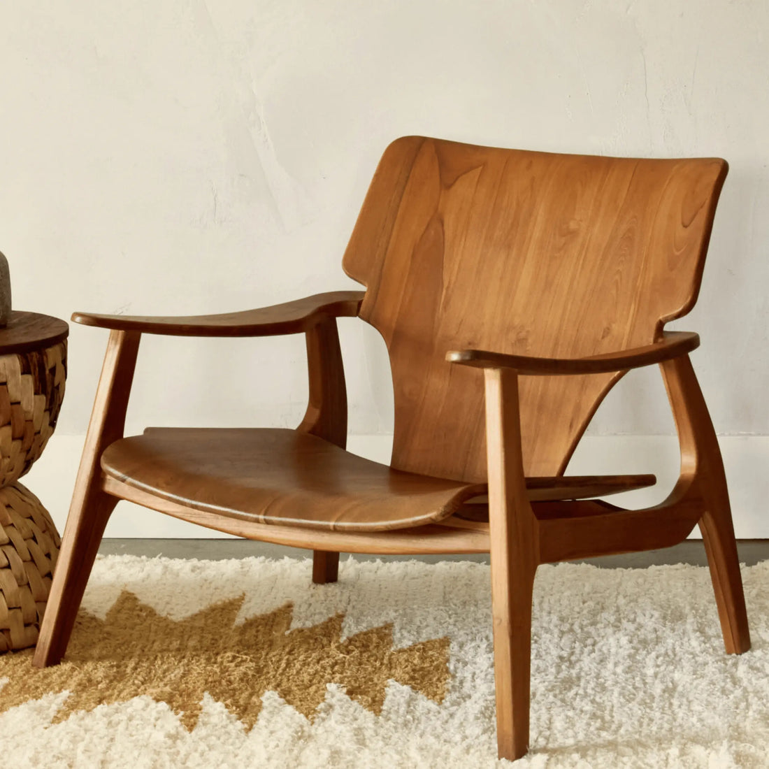 Chaise lounge Nordik en teck massif