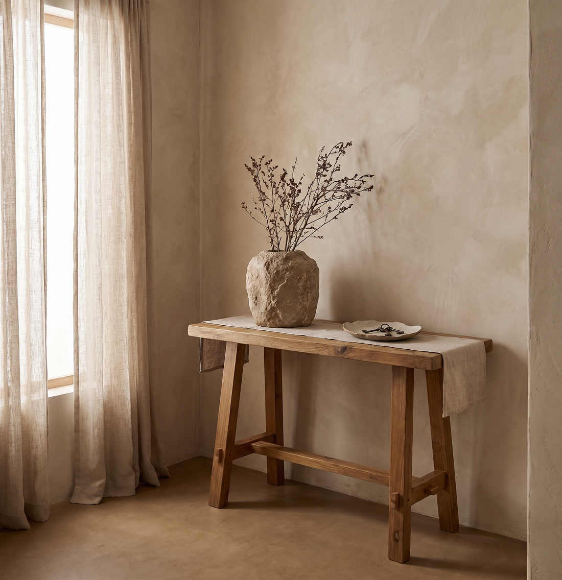 ARTISAN console table in recycled teak - 90cm