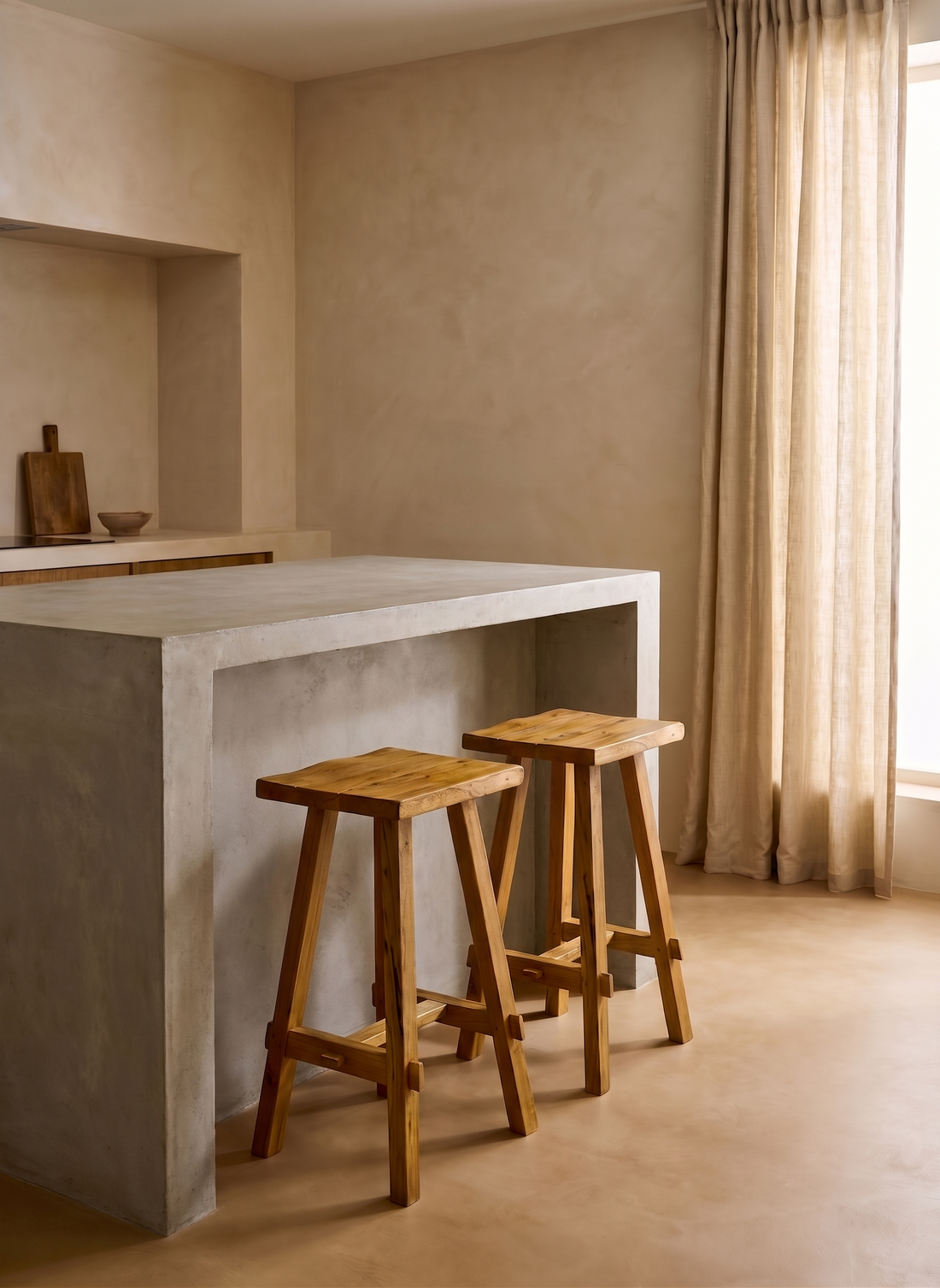 Artisan counter stool in recycled teak