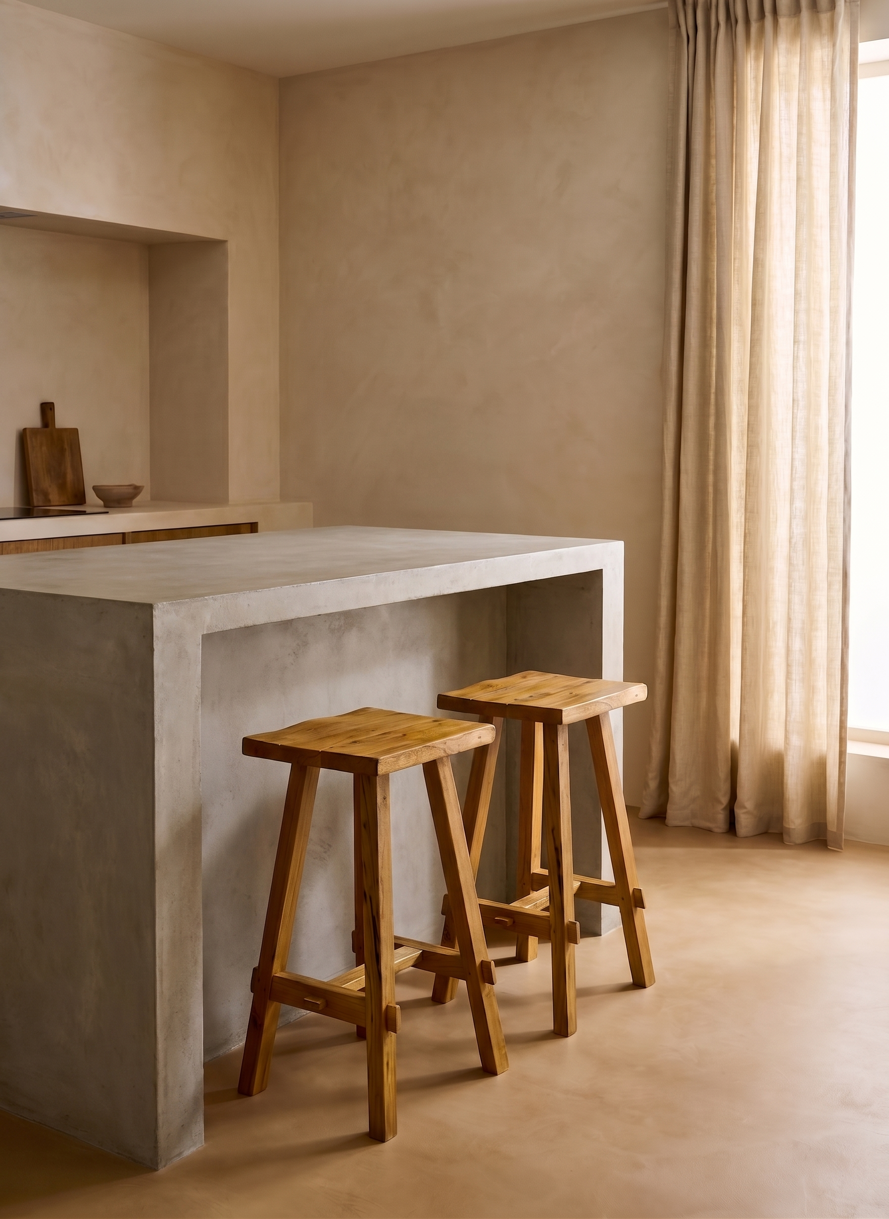 Tabouret de comptoir Artisan en teck recyclé