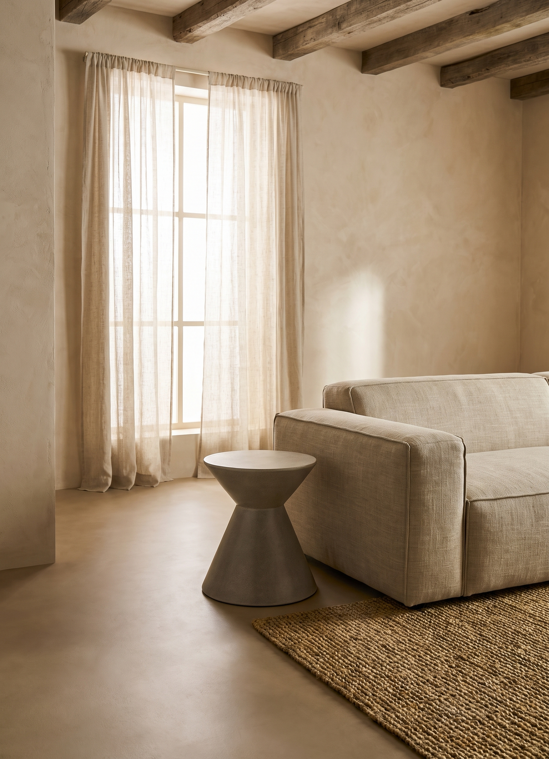 Tokken side table made of fiber cement
