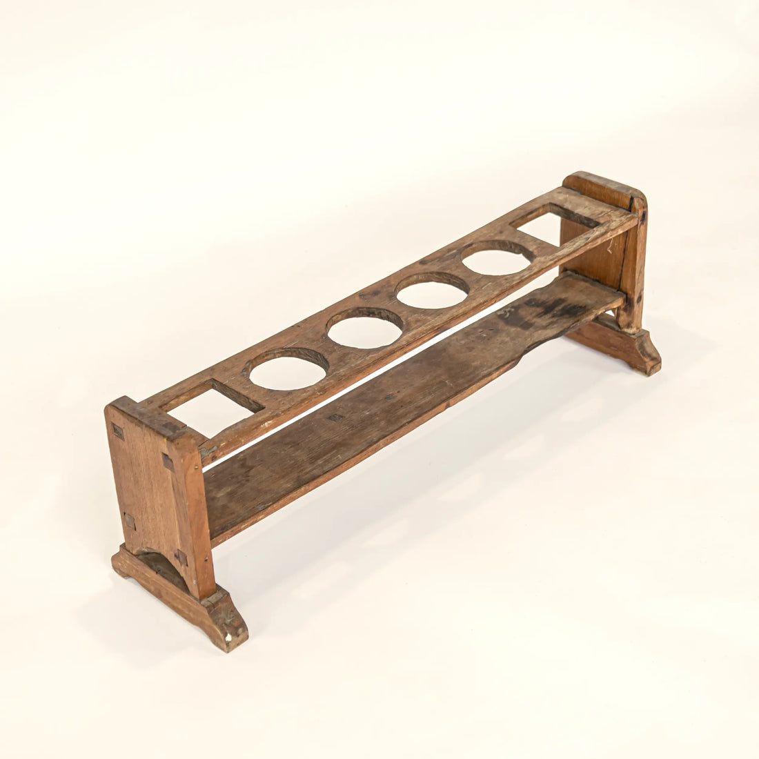 Antique teak bottle rack