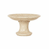 CRUSOË black marble pedestal cake stand, round serving tray with a flared rim and a decorative pedestal base.