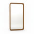 CRUSOË Lyndi rectangular mirror with rounded teak wood frame, natural finish.