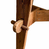 CRUSOË Rembrandt recycled teak side table with visible wooden dowels and rustic finish.